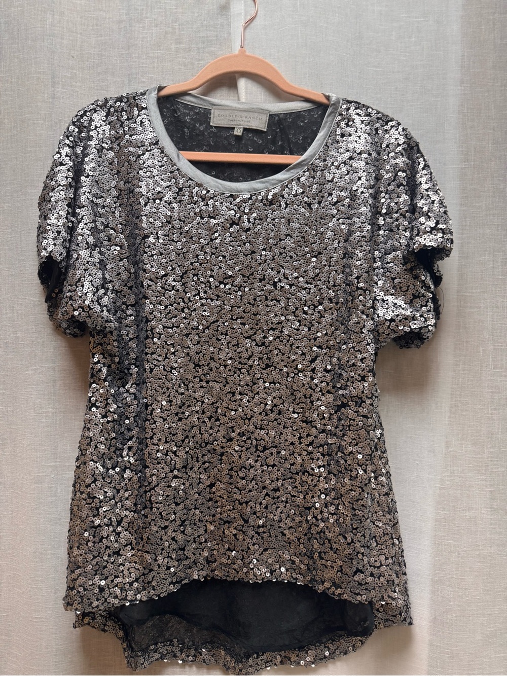 Double D Ranch Silver Sequin Short Sleeve Tee
